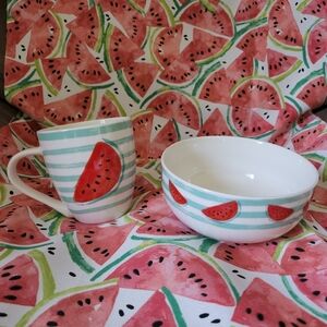 Watermelon mug and bowl set new